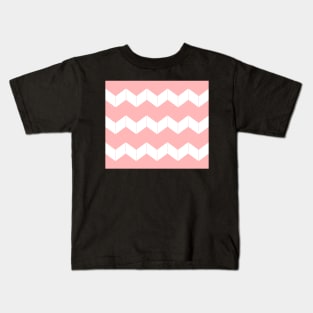 Abstract geometric pattern - zigzag - pink and white. Kids T-Shirt